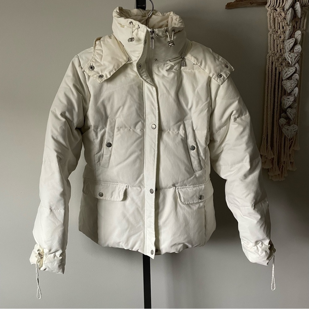 Y2K Vintage Smart Set Down Feather Puffer Coat White Sise Large